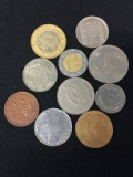 10 Count Lot of Vintage Foreign Coins