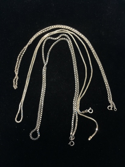 3 Sterling Silver Chain Necklaces