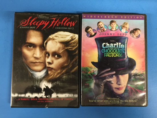 2 Movie Lot: JOHNNY DEPP: Charlie and the Chocolate Factory & Sleepy Hollow DVD