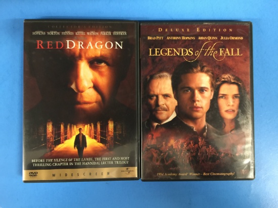 2 Movie Lot: ANTHONY HOPKINS: Red Dragon & Legends of the Fall DVD