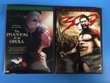 2 Movie Lot: GERARD BUTLER: 300 & The Phantom of the Opera DVD