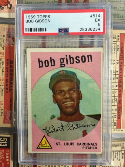 PSA Graded 1959 Topps #514 Bob Gibson Cardinals Rookie Card - Excellent 5 Condition