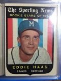 1959 Topps #126 Eddie Haas Braves Rookie Card