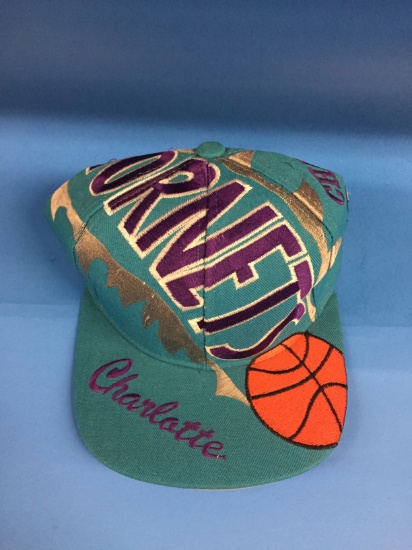 Vintage NBA Official Charlotte Hornets Basketball Snapback Hat - FIRE