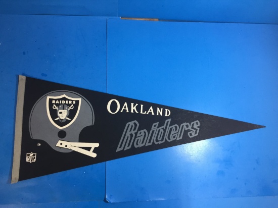 Rare Late 1970's Early 1980s Oakland Raiders Full Size Pennant