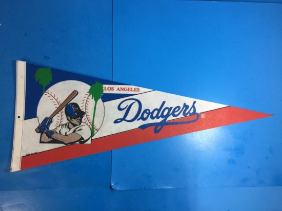 Vintage 1980s Los Angeles Dodgers Baseball Full Size Pennant