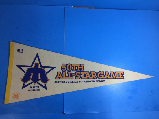 Vintage 1979 Seattle Mariners Kingdome 50th All-Star Game Full Size Pennant - RARE