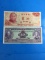 2 Count Lot of Vintage Unresearched Foreign Currency Notes Bills