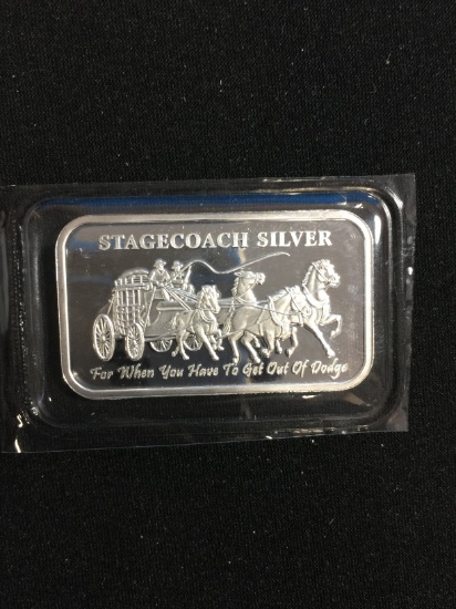 1 Troy Ounce .999 Fine Silver Stagecoach Silver Silver Bullion Bar