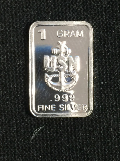 1 Gram .999 Fine Silver United States Navy Silver Bullion Bar