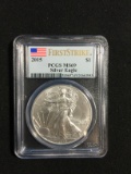 First Strike 2015 U.S. 1 Troy Ounce .999 Fine Silver American Eagle Bullion - PCGS MS69