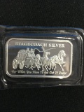 1 Troy Ounce .999 Fine Silver Stagecoach Silver Silver Bullion Bar