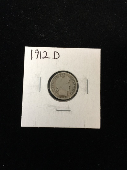 1912-D United States Barber Dime - 90% Silver Coin