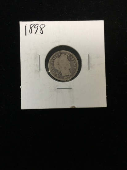 1898 United States Barber Dime - 90% Silver Coin