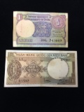 2 Count Lot of Vintage Foreign Currency Bill Notes