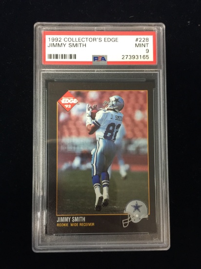 PSA Graded 1992 Collectors Edge Jimmy Smith Rookie Football Card - Mint 9