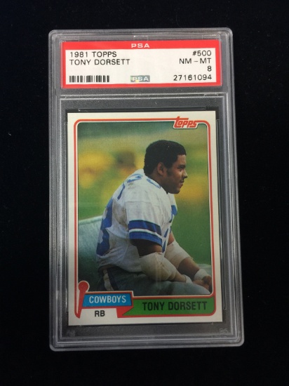 PSA Graded 1981 Topps Tony Dorsett Cowboys Football Card