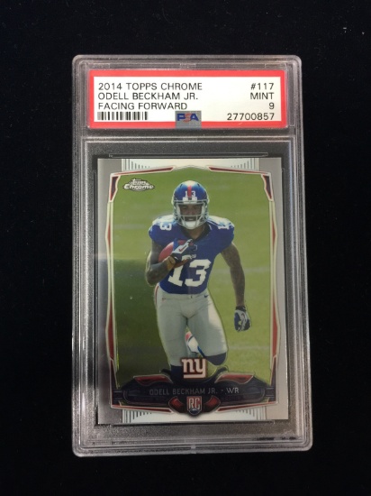 PSA Graded 2014 Topps Chrome Odell Beckham Jr. Giants Football Rookie Card