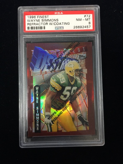 PSA Graded 1996 Finest Refractor Wayne Simmons Packers Football Card - RARE