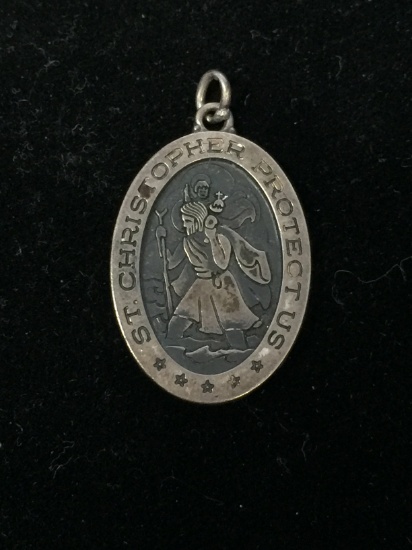 St. Christopher Sterling Silver Charm Pendant