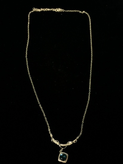 Diamond & Topaz Sterling Silver 20" Necklace