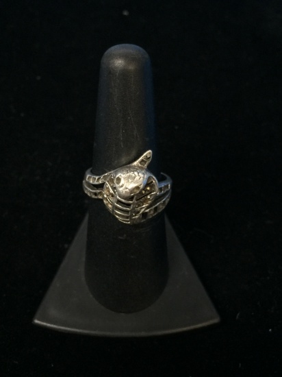 King Cobra Sterling Silver Ring - Size 7.5