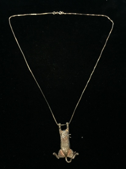 Hanging Car Sterling Silver Pendant W/18" Sterling Necklace