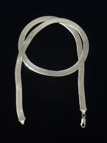Canada Sterling Silver 24" Herringbone Chain Necklace - 41 Grams