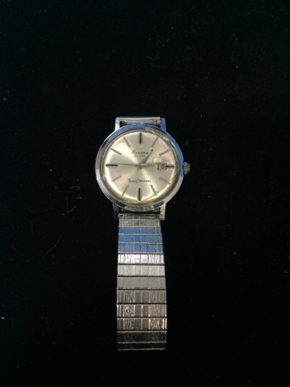 Vintage Bercona Deluxe Silver Tone Super Atomatic Watch