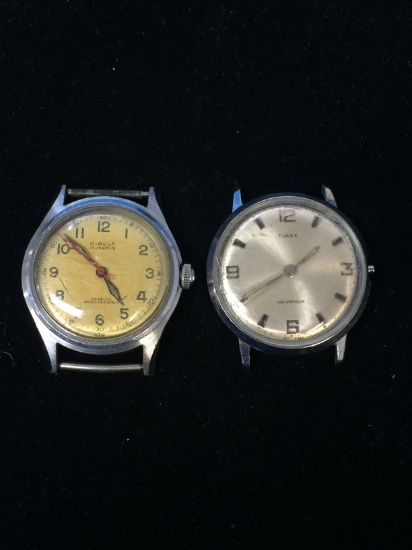 2 Count Lot Vintage Buren & Burien Watches without Bands