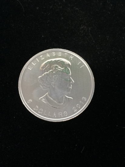 1 Troy Ounce .9999 Extra Fine Silver 2013 $5 Canadian Maple Leaf Bullion Coin