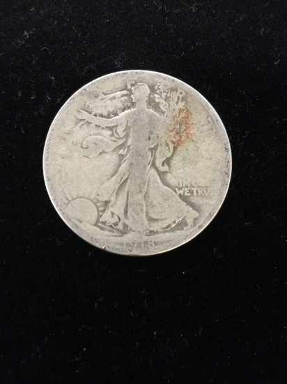 1918 United States Walking Liberty Silver Half Dollar - 90% Silver Coin