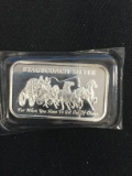 1 Troy Ounce .999 Fine Silver Stagecoach Silver Bullion Bar