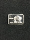 1 Gram .999 Fine Silver Buffalo Silver Bullion Bar