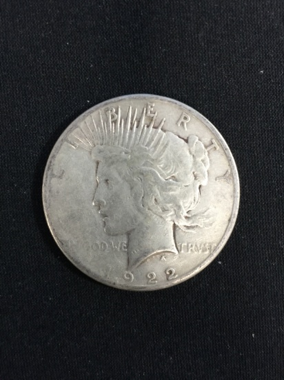 1922-S United States Peace Silver Dollar - 90% Silver Coin