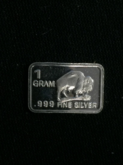 1 Gram .999 Fine Silver Buffalo Bullion Bar