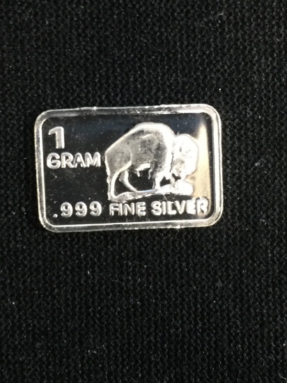 1 Gram .999 Fine Silver Buffalo Bullion Bar