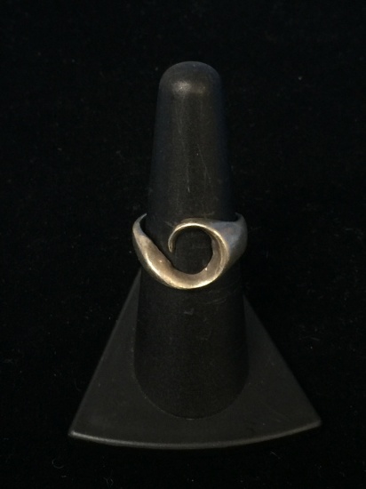 Old Pawn Taxco Sterling Silver Swirl Ring - Size 6.75