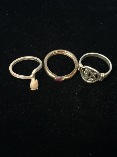 3 Sterling Silver Rings