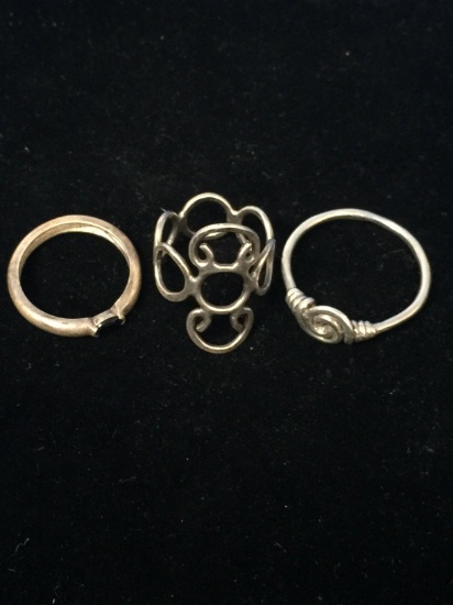 3 Sterling Silver Rings