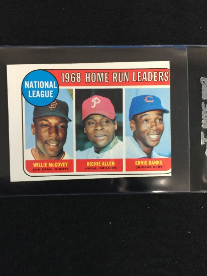 1969 Topps #6 NL Home Run Leaders - Ernie Banks Baseball Card