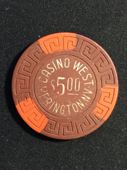 RARE $5 Casino West Poker Casino Chip - Yerington, NV