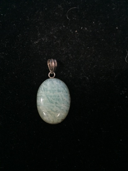 Sterling Silver & Green Quartz 1.25" Pendant