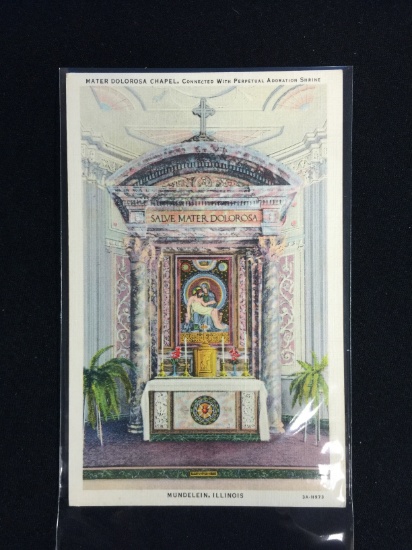 Vintage Unused Postcard - 1930's-20's Mater Dolorosa Chapel, Connected With Perpetual Adoration Shri