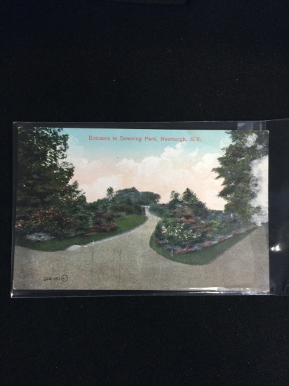 Vintage Unused Postcard - 1930's-20's Entrance to Downing Park, Newburgh, N.Y.