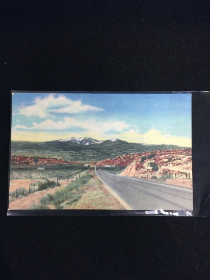 Vintage Unused Postcard - 1930's-20's Mt. Taylor From Highway 66 Near Grants, N. Mex.