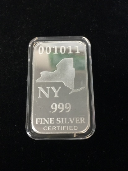 1 Troy Ounce .999 Fine Silver Bar from United States Fine Silver Bar Set - NEW YORK