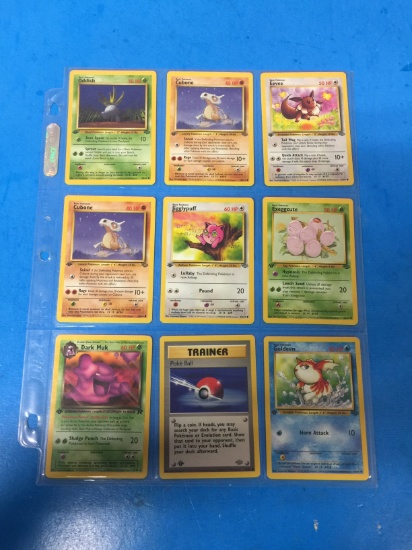 Lot of 9 Unresearched Pokemon Trading Cards - Rares, Holos, 1st Editions, & More!