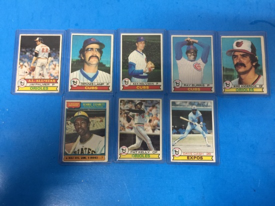 8 Card Lot of all 1979 Topps Baseball Cards in Top Loader Cases