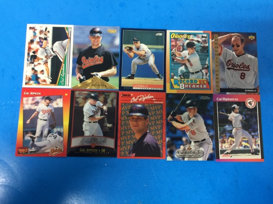 10 Card Lot of all CAL RIPKEN JR. Baltimore Orioles Baseball Cards